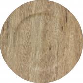 Decostar™ Faux Wood Plastic Charger Plate 13" - Natural - 24 Pieces