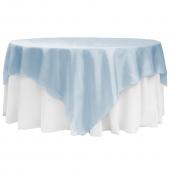 Sleek Satin Tablecloths 90" Square - Baby Blue