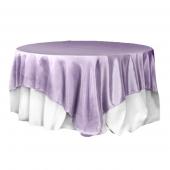 Sleek Satin Tablecloths 90" Square - Lavender