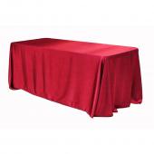 Sleek Satin Tablecloth 90"x132" Rectangular - Apple Red