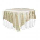 Sleek Satin Tablecloths 90" Square - Ivory