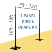 1-Panel Black Anodized Pipe and Drape Kit / Backdrop - 10-18 Feet Tall (Adjustable)