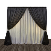 Economy 1 Panel 2 Tone Curtain Backdrop 8ft Tall or 8ft-10ft Tall