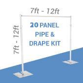 20-Panel Pipe and Drape Kit / Backdrop - 7-12 Feet Tall (Adjustable)