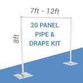 20-Panel Pipe and Drape Kit / Backdrop - 8 Feet Tall (Non-Adjustable)