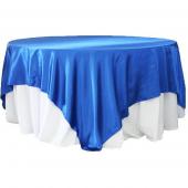 Sleek Satin Tablecloths 90" Square - Royal Blue