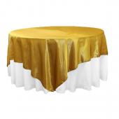 Sleek Satin Tablecloths 90" Square - Bright Gold