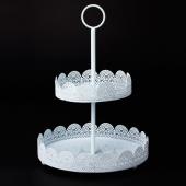Decostar™ Two Tier Eyelet Treat Stand 13½" - White