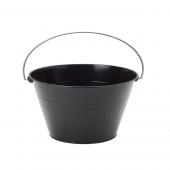 Tin Metal Pail Bucket - 6 Pieces - Black