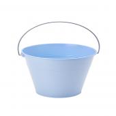 Tin Metal Pail Bucket - 6 Pieces - Blue