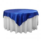 Sleek Satin Tablecloths 72" Square - Royal Blue
