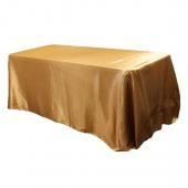Sleek Satin Tablecloth 90"x132" Rectangular - Gold Antique