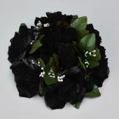Decostar™Large Flower Candle Rings 9" - 12 Pieces - Black