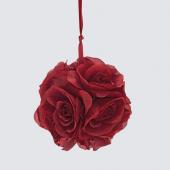 Decostar™ Rose Silk Flower Pomander Kissing Ball 6" - 12 Pieces - Burgundy
