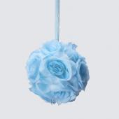 Decostar™ Rose Silk Flower Pomander Kissing Ball 6"  - 12 Pieces - Blue
