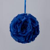 Decostar™ Rose Silk Flower Pomander Kissing Ball 6" - 12 Pieces - Royal Blue