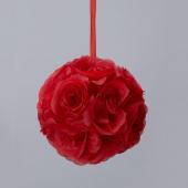 Decostar™ Rose Silk Flower Pomander Kissing Ball 6" - 12 Pieces - Red
