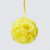 Decostar™ Rose Silk Flower Pomander Kissing Ball 6"  - 12 Pieces - Yellow