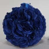 Decostar™ Rose Silk Flower Pomander Kissing Ball 10" - Royal Blue