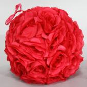 Decostar™ Rose Silk Flower Pomander Kissing Ball 10" - Red