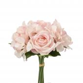 Artificial Rose & Hydrangea Mixed Bunches Blush