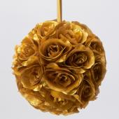 Decostar™ Rose Silk Flower Pomander Kissing Ball 12" - Gold