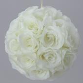 Decostar™ Rose Silk Flower Pomander Kissing Ball 12" - Ivory