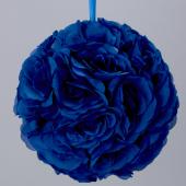 Decostar™ Rose Silk Flower Pomander Kissing Ball 12" - Royal Blue