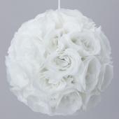 Decostar™ Rose Silk Flower Pomander Kissing Ball 12" - White