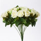 Decostar™ Artificial Rose Bud Bouquet 18" Ivory
