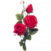 Decostar™ Artificial Rose Branch 31 x 7" Red