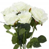 Decostar™ Artificial Deluxe Rose Large Flower Bush 20" Cream