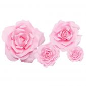 Decostar™ Foam Rose 21" 17" 14" 10" - 4pc/set - Pink