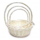 Decostar™ Wicker Baskets 3pc/set - White