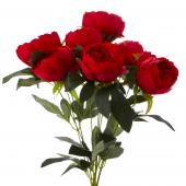 Decostar™ Artificial Flower Bouquet - Red -Peony - 12 Pieces
