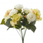 Decostar™ Artificial Rose & Hydrangea Bouquet White/Green