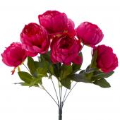 Artificial English Rose Bunch 18½" Fuschia