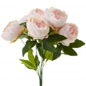 Artificial English Rose Bunch 18½" Ivory/Pink