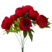 Artificial English Rose Bunch 18½" Red