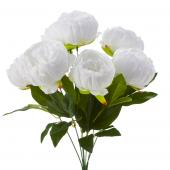 Artificial English Rose Bunch 18½" White