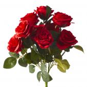 Decostar™ Artificial Rose Bouquet 17½" - 18 Pieces - Red