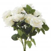 Artificial Rose Bouquet 17½" White