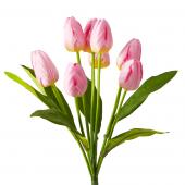 Artificial Large Bunch Tulip Flowers - Pink