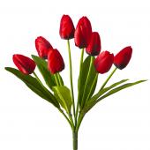 Artificial Large Bunch Tulip Flowers - Red