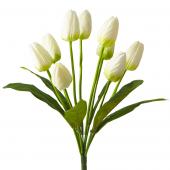 Artificial Large Bunch Tulip Flowers - White