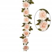 Artificial Rose Cane Garland 74" - Blush