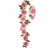 Artificial Rose Cane Garland 74" - Pink