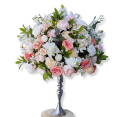 LUXE Rose Baby's Breath With Green Leaves Table Centerpiece - Choose Your Size!