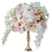LUXE Pink, White & Champagne Rose & Orchid Mixed Table Centerpiece - Choose Your Size!