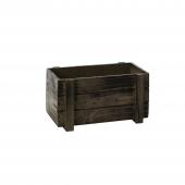 DECOSTAR™ 10in x 5in Smoked Rustic Natural Wood Planter Box w/ Removable Plastic Liners - Brown